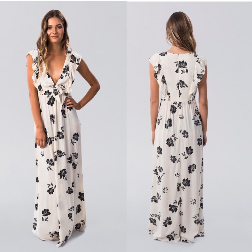 Amuse society floral front tie maxi dress
